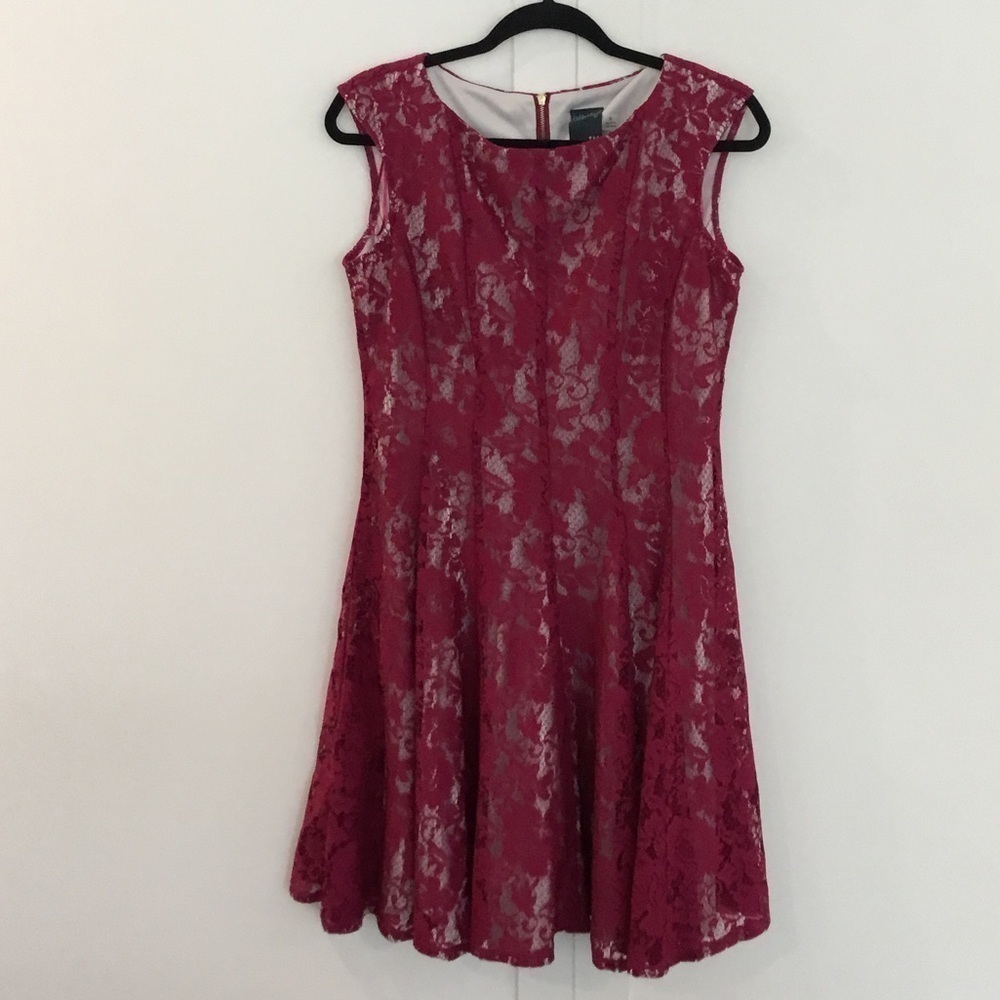 (2) N - Gabby Skye, Magenta Lace Dress Size 8